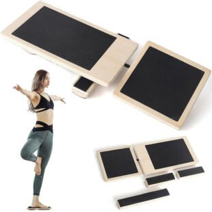 Planche d’Équilibre en Bois Pliable Antidérapante pour Fitness et Rééducation