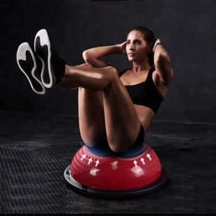 Balle à demi-balance avec bandes de résistance et guide d'entraînement